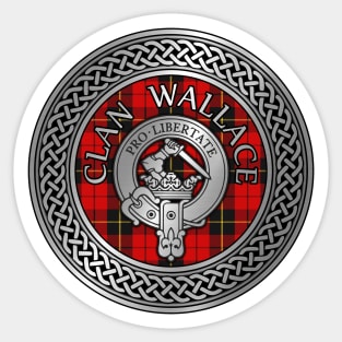 Clan Wallace Crest & Tartan Knot Sticker